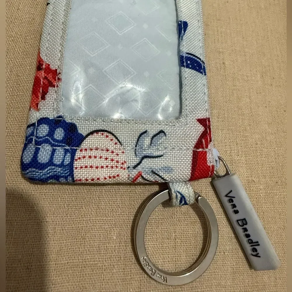 Vera Bradley Sea Life ID Coin Purse Wallet Keychain – Beachy Ocean Print